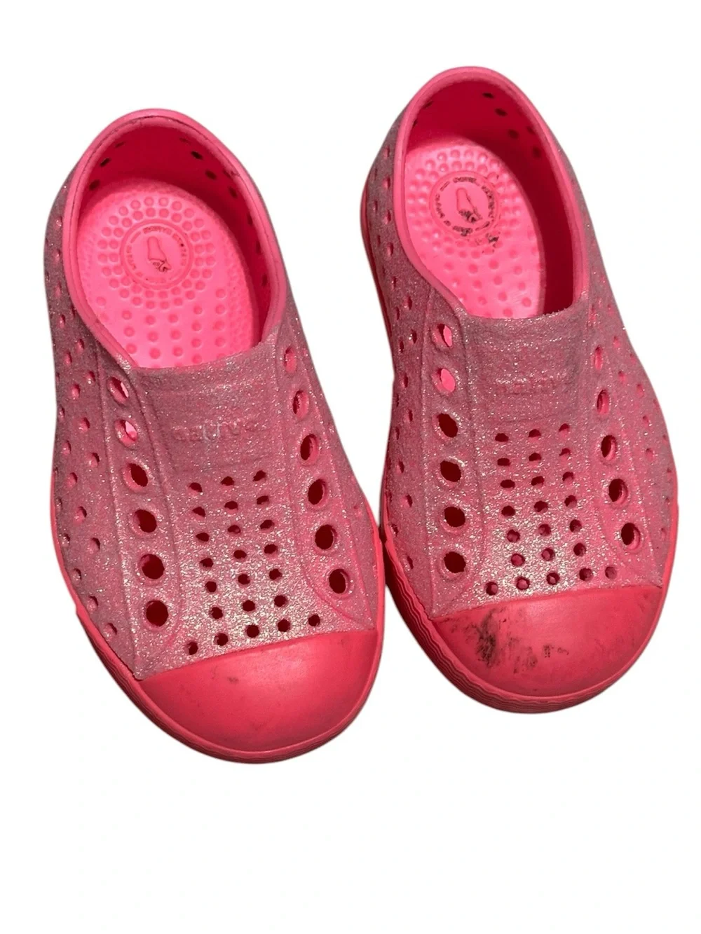 Native Kids Pink Glitter Slip-On Water Shoes 5 12-18 months